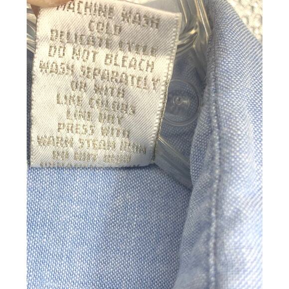 Go Softly Denim Patio Dress Plus Sz 1X Embroidered Beaded Button Front Pockets - Picture 6 of 7